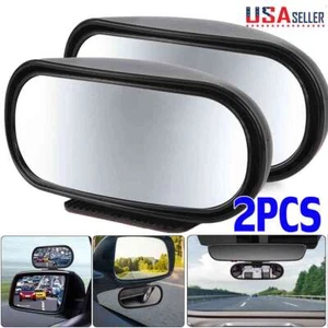 2PCS 360° Wide Angle Blind Spot Mirror Auto Convex Rear Side View Car Truck SUV - Foto 1 di 12