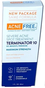 AcneFree Terminator 10 Max Strength 10% Benzoyl Severe Acne Spot Treatment, 1 oz - Picture 1 of 2