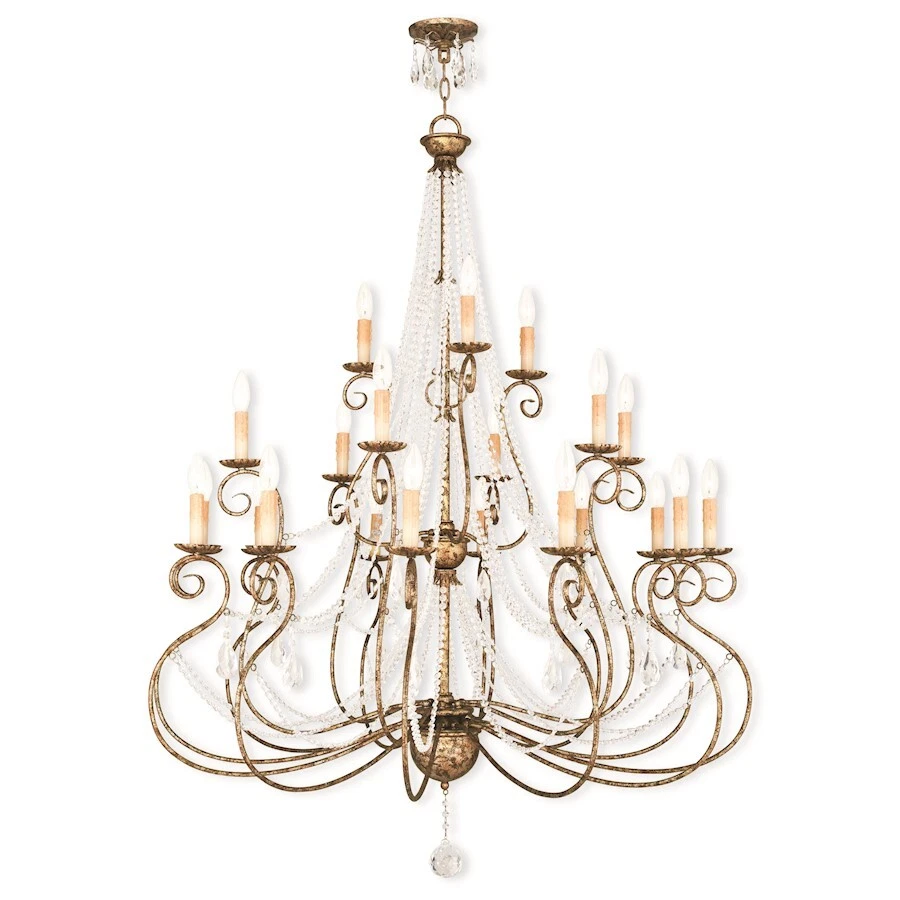 Livex Lighting 51919-36 Isabella 2foyer Chandelier Hand Applied European Bronze