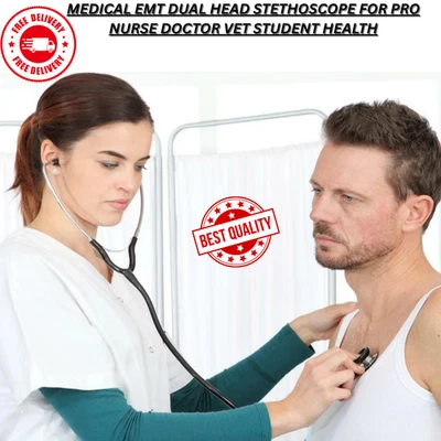 MEDICAL STETHOSCOPE EMT DUAL HEAD FOR DOCTOR NURSE VETSTUDENT ADULT HEALTH CARE - Image 1 of 4