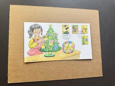 Filipinas 1991 FDC (58) + Pintura de Navidad para niños #2115-18 + Cachet de pintura a mano + 4/4 Foto 1 de 2