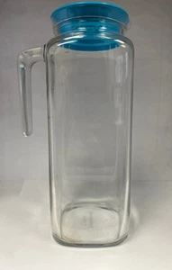 Bormioli Rocco Frigoverre Glass Jug Pitcher Airtight Teal Lid - Picture 1 of 10
