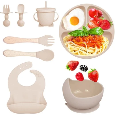 Kinderteller Sets Baby Geschirr Silikon Baby Teller Set Baby Kindergeschirr Set - Bild 1 von 4