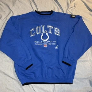 Vintage Logo Athletic Indianapolis Colts NFL Pro Line Blue Crewneck Sweatshirt - Picture 1 of 9
