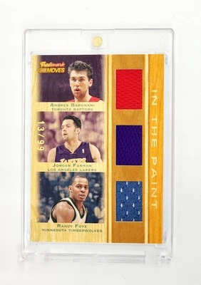 MINT #/99 GAME USED TRIPLE PATCH 2007 ANDREA Bargnani Jordan Farmer Randy Foye - Image 1 of 2