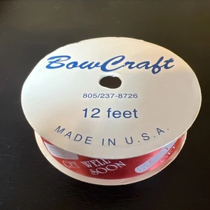 Vintage Bow Craft Shasheen Ribbon Spool Get Well Soon Bandaid USA 7/8” & 12’ NOS - Picture 1 of 5