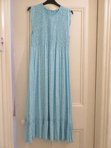 Blue dress with white spots. NEW. One size. - Picture 1 of 3