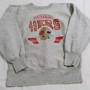 Vintage 90S Champion Reverse Weave San Francisco 49ers Sweatshirt Large grau - Bild 1 von 14