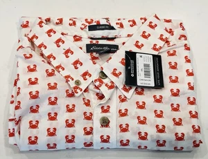 NWT Eddie Bauer Baja Beach Shirt Mens 2XL Button Down Birch Print Crab - Picture 1 of 14