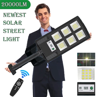 20000LM Solarleuchte mit Bewegungsmelder Fluter LED Strahler Licht Außen Lampe。 - Bild 1 von 4