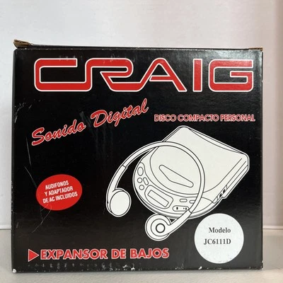 Reproductor de CD portátil Craig JC6111D de colección sistema Super Bass 1996 - PROBADO. “W2” Foto 1 de 4