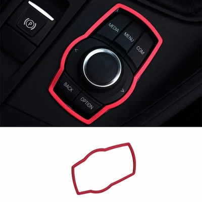 Para BMW X1 F48 2016-2021 Rojo Aluminio Consola Multimedia Perilla Botón Marco Decoración Foto 1 de 4