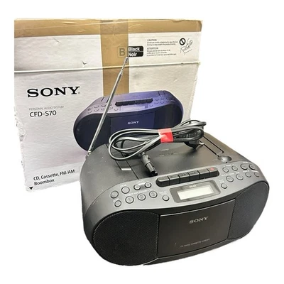 Sony CFD-S70 Boombox Schwarz CD Player Radio Kassette - Bild 1 von 4