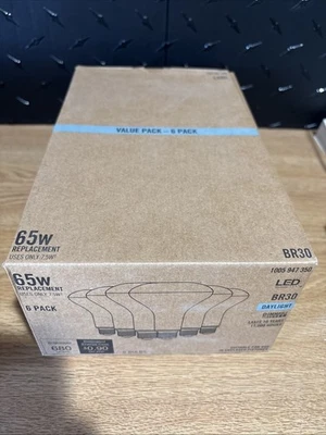 (4-Pk) Dimmable LED Flood Light Bulb Daylight 5000 65W 1005947350 (B8 - Image 1 of 2