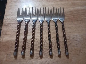 Gibson Stainless 18/10 Copper Twist Flatware Set 38 Pieces Pre-owned Free Ship - Picture 1 of 24
