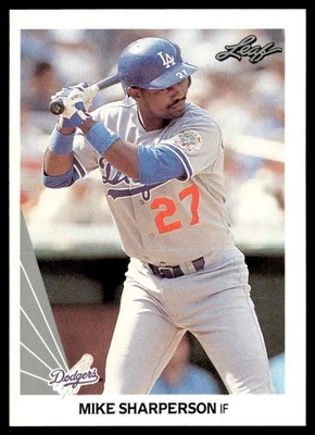 1990 Leaf Mike Sharperson Los Angeles Dodgers #490 - Image 1 of 2
