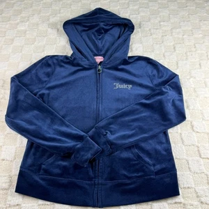 Juicy Couture Y2K Damen Medium Velour Navy Blau Kapuzenjacke - Bild 1 von 11