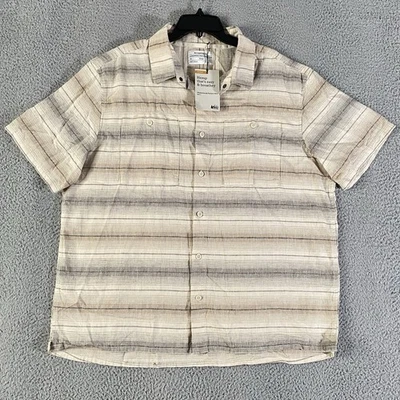 REI Cooperative Westerlands Shirt Mens XL Beige Button Short Sleeve Hemp Blend - Image 1 of 4