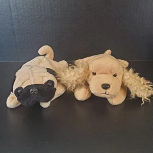 Lote Beanie Babies Perro - Pug Pugsly Y Spunky Cocker Spaniel - Imagen 1 de 8