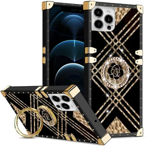 For Various Phone Luxury Flower Case +Ring Stand Car Holder Fashion Women Cover - Picture 1 of 8