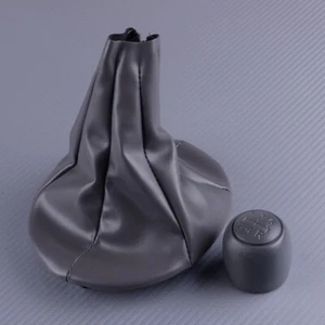 2003-2012 FIAT 500 500C & Panda STICK SHIFT KNOB & PU Leather GAITER BOOT - Gray - Foto 1 di 8
