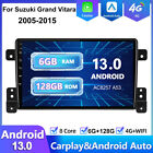 6G+128GB Car Stereo For Suzuki Grand Vitara 2005-2015 Android 13 CarPlay GPS DSP