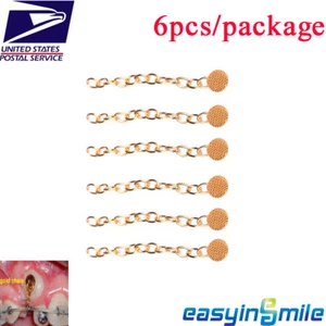 Botones linguales de ortodoncia de oro dental cadena de tracción redonda/rectángula - Imagen 1 de 7