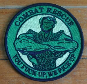 YOU F%#@ UP, WE PICK UP ~ Combat Rescue Jolly Green Giant ~ USAF Air Force PATCH - Foto 1 di 6