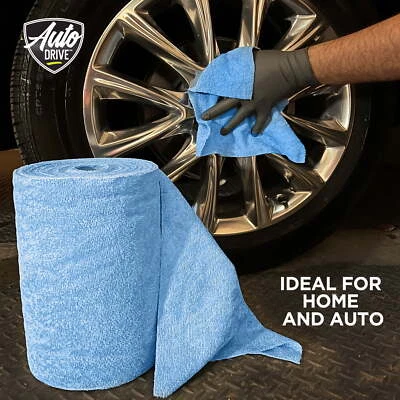 Auto Drive Tear Away Car Wash Multi-Purpose Microfiber Towel Roll, 75 Pack
