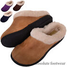 Ladies / Womens Slip On Slippers / Mules / Indoor Shoes with Warm Faux Fur Inner