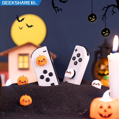 Empuñaduras para pulgar GeekShare para Nintendo Switch/OLED/Lite Pumpkin kid 4 piezas Halloween Foto 1 de 4