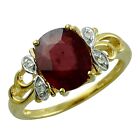 Oval Cut Ruby White Zircon Cocktail Ring 14k Yellow Gold Christmas Gift