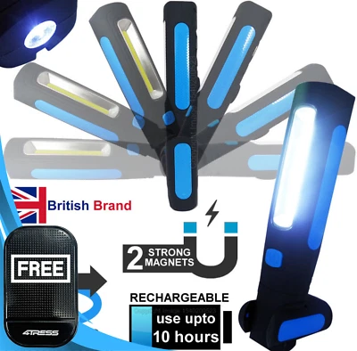 Rechargeable LED Work Light Torch 3W COB Inspection Lamp Stoplight SWLR27. +M - Image 1 of 4