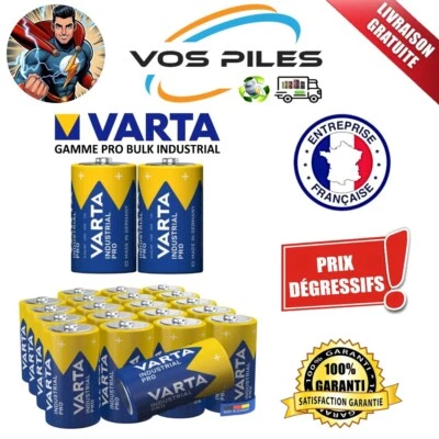 Piles Alcaline 1,5V LR20 D MN1300 E95 R20 AM1 17000 mAh ( Varta Industrial )