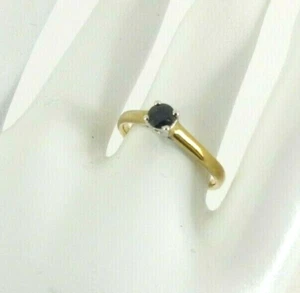  9ct Gold Sapphire Ring Solitaire Single Hallmarked NEW size M 1/2 with Gift Box - Picture 1 of 6