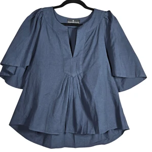 Tuckernuck Top Womens XSmall Blue Finley Flutter Sleeve Blouse Casual Preppy - Bild 1 von 12