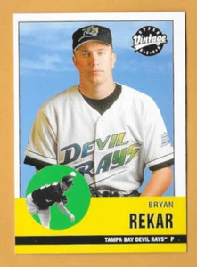 BRYAN REKAR TAMPA BAY DEVIL RAYS #40 - CUBIERTA SUPERIOR DE COLECCIÓN CASI NUEVO - MONTADA 2001 - Imagen 1 de 2