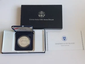 1991-S United States USO $1 Commemorative Proof Silver Dollar Coin OGP & COA - Picture 1 of 7
