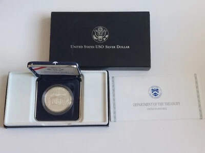1991-S United States USO $1 Commemorative Proof Silver Dollar Coin OGP & COA - Image 1 of 4
