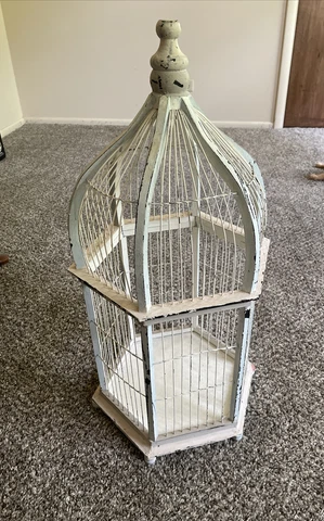 Victorian Wood Dome Bird Cage Home Decor 26” X 14” Cover