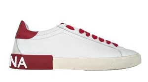 Dolce & Gabbana scarpe da uomo Portofino vintage CS2203 AM779 89926 bianco rosso - Picture 1 of 6