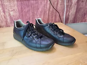 ECCO Womens Black Leather Lace-up Casual Athletic Walking Shoe Sz 39 US 8 - Picture 1 of 9