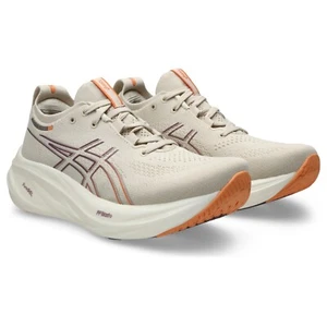 ASICS Women's Gel-Nimbus 26 Running Shoe, Oatmeal/Faded Orange - Picture 1 of 4
