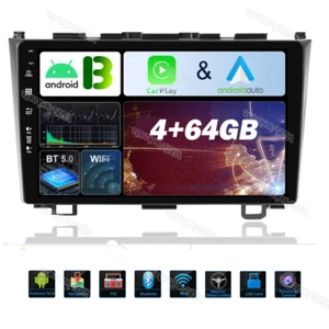 For Honda CRV 2007-2011 Carplay Android 13 Car Stereo Radio GPS Navi 64G +Camera - Picture 1 of 17