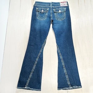 True Religion Jeans Womens 32 Joey Super T Flap Pockets USA Bootcut - Picture 1 of 12