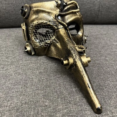 Steampunk Mardi Gras Hombres Nariz Larga Zanni Máscara Halloween Foto 1 de 4