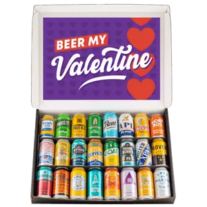 Valentine's 24 Gift Box Unique Valentines Day Gift Box includes 24 Amazing Beer - Picture 1 of 4