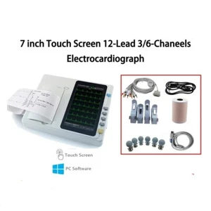 7 inch touch screen ECG301 /ECG601 Digital 3/6 Channel 12 Leads ECG/EKG Machine - Picture 1 of 10