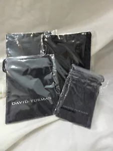 David Yurman Pequeño Dividido y Mediano Joyería Bolsa de Almacenamiento/Bolsa de Tela Lote Negro - Imagen 1 de 11
