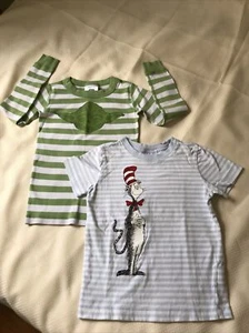 Hanna Andersson Boys Pj's Tops: Cat in The Hat Sz 4 Star Wars Yoda L/Sleeve Sz 5 - Picture 1 of 12